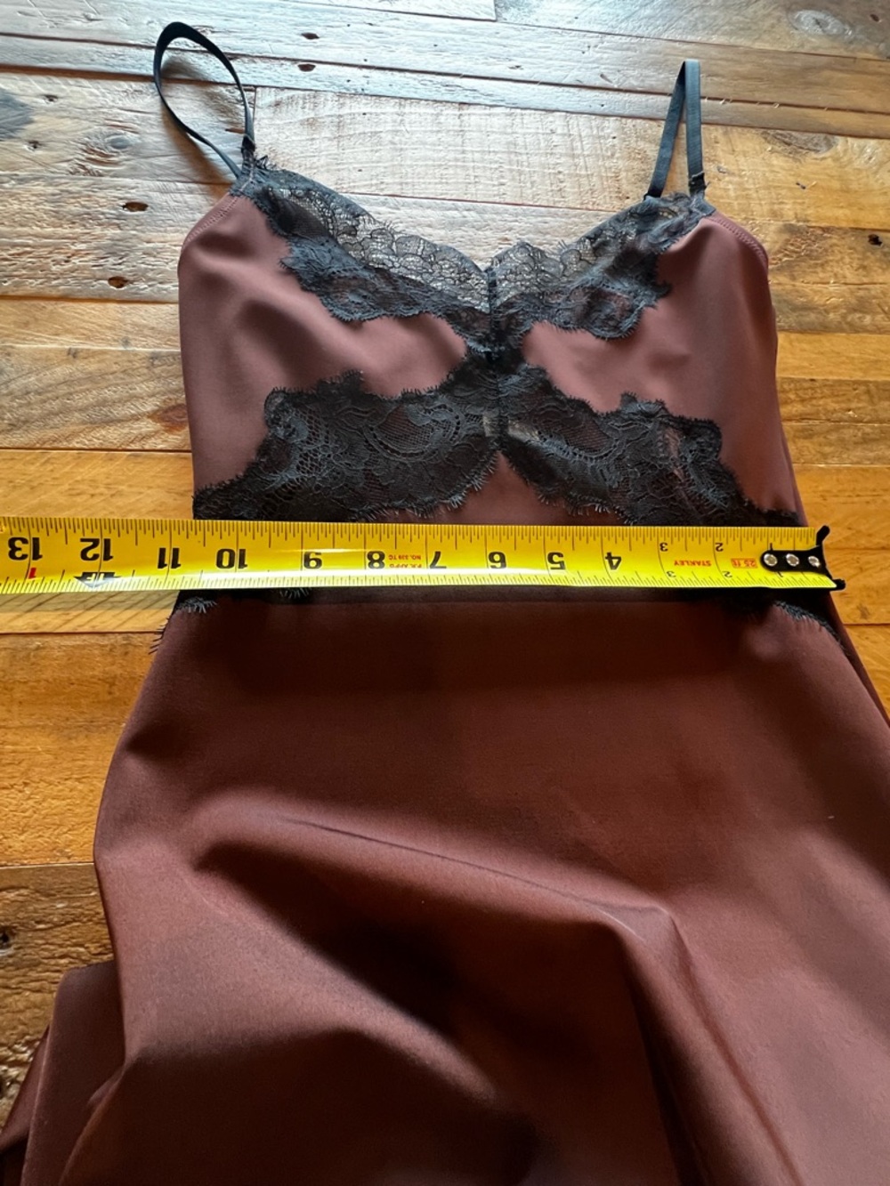 ZARA Burgundy Satin Lace Slip Midi Dress Small Viral Never Worn Date Night - Picture 4 of 8